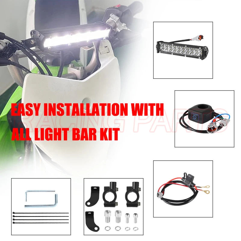 Upgraded Plug-N-Play Dirt Bike Led Headlight Light Bar Kit for CRF250F CRF110 TTR110 YZF450