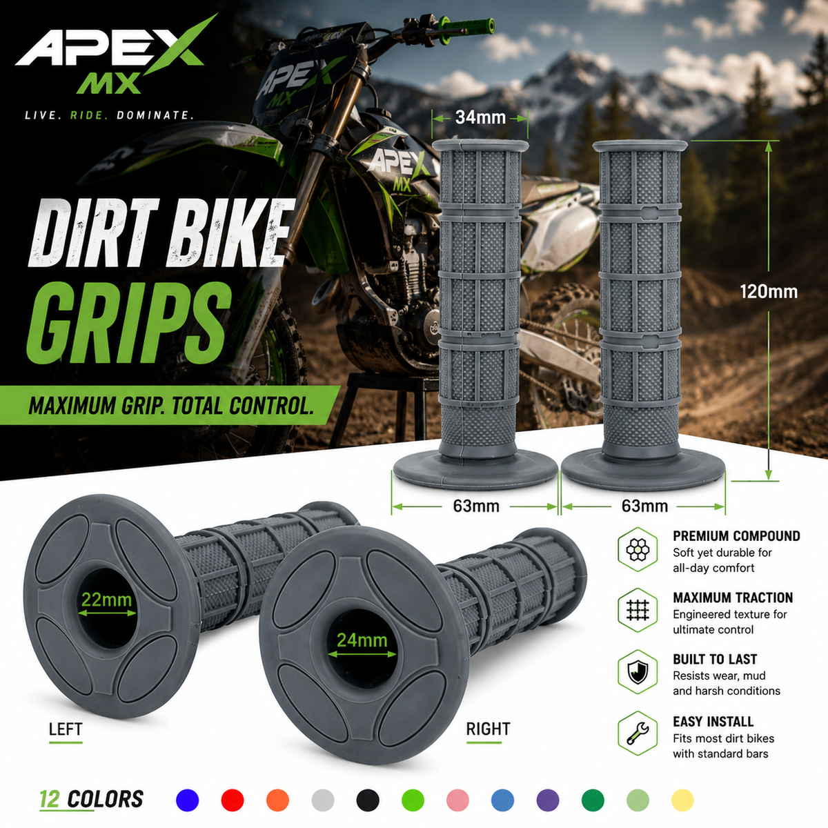 Pro Series Dirt Bike Grips